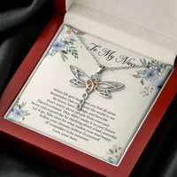 Load image into Gallery viewer, To My Niece Gifts, When Life Gets Hard And You Feel All Alone, Dragonfly Necklace For Women, Niece Birthday Present From Aunt

