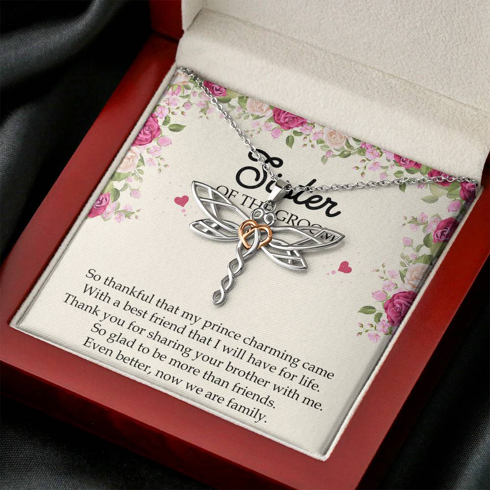 Sister Of The Groom Gifts, So Glad To Be More Than Friends, Dragonfly Necklace For Women, Wedding Day Thank You Ideas From Bride