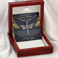 Load image into Gallery viewer, To My Girlfriend, When You Wear This Promise Necklace, Dragonfly Necklace For Women, Anniversary Birthday Gifts From Boyfriend
