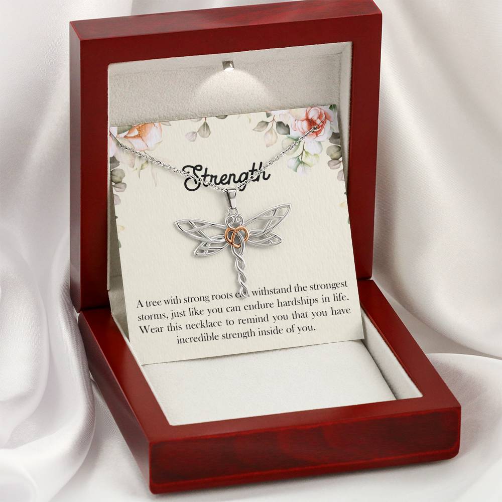 Encouragement Gifts, Strength, Motivational Dragonfly Necklace For Women, Sympathy Inspiration Friendship Present