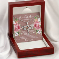 Load image into Gallery viewer, To My Mom Gifts, Thank You, Dragonfly Necklace For Women, Wedding Day Thank You Ideas From Daughter
