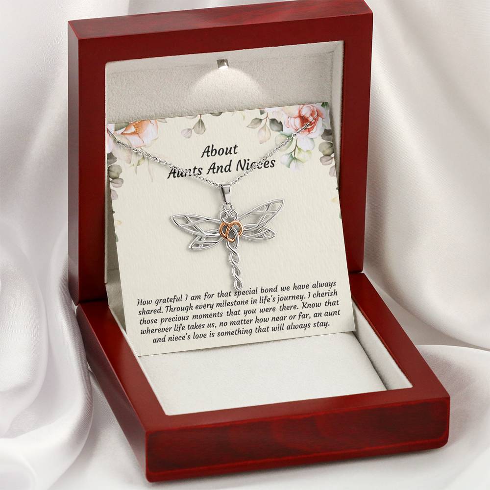 To My Niece Gifts, How Grateful I Am For That Special Bond, Dragonfly Necklace For Women, Niece Birthday Present From Aunt