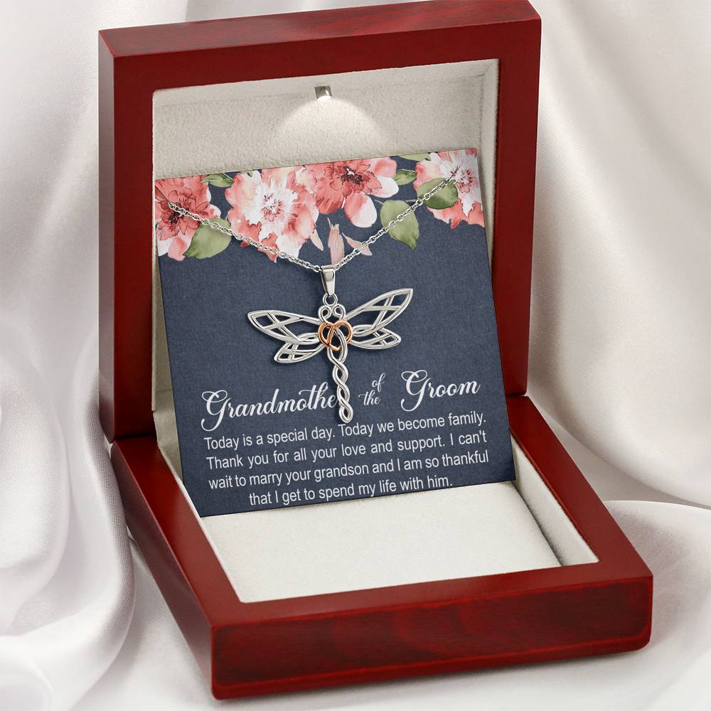 Grandmother of the Groom Gifts, Today Is A Special Day, Dragonfly Necklace For Women, Wedding Day Thank You Ideas From Bride
