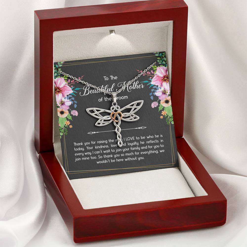 Mom Of The Groom Gifts, Thank You For Raising The Man I Love, Dragonfly Necklace For Women, Wedding Day Thank You Ideas From Bride