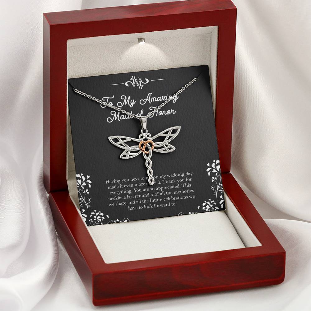 To My Maid Of Honor Gifts, Having You Next To Me, Dragonfly Necklace For Women, Wedding Day Thank You Ideas From Bride