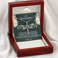 Load image into Gallery viewer, To My Granddaughter Gifts, If You&#39;re Alone I&#39;ll Be Your Shadow, Dragonfly Necklace For Women, Birthday Present Idea From Grandma
