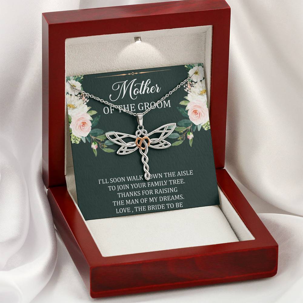 Mom Of The Groom Gifts, Walk Down The Aisle, Dragonfly Necklace For Women, Wedding Day Thank You Ideas From Bride