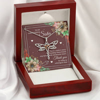 Load image into Gallery viewer, To My Unbiological Sister Gifts, Thank You, Dragonfly Necklace For Women, Birthday Present Idea From Sister-in-law
