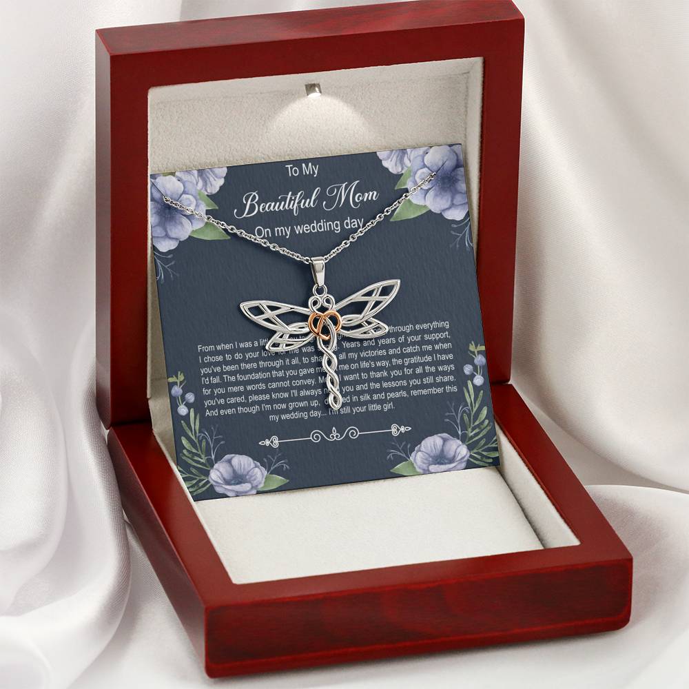 Mom of the Bride Gifts, You Thought Me Right From Wrong, Dragonfly Necklace For Women, Wedding Day Thank You Ideas From Bride
