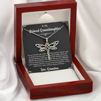 Load image into Gallery viewer, To My Granddaughter Gifts, You Are A Gift, Dragonfly Necklace For Women, Birthday Present Idea From Grandma
