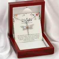 Load image into Gallery viewer, Sister of the Bride Gifts, Forever Your Loving Sister, Dragonfly Necklace For Women, Wedding Day Thank You Ideas From Bride
