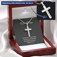 Load image into Gallery viewer, New Mom Cross Necklace - For This Child I Have Prayed | Pregnancy Gift
