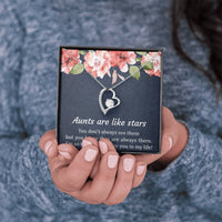 Load image into Gallery viewer, To My Aunt Gifts, Aunts Are Like Stars, Forever Love Heart Necklace For Women, Aunt Birthday Present From Niece Nephew
