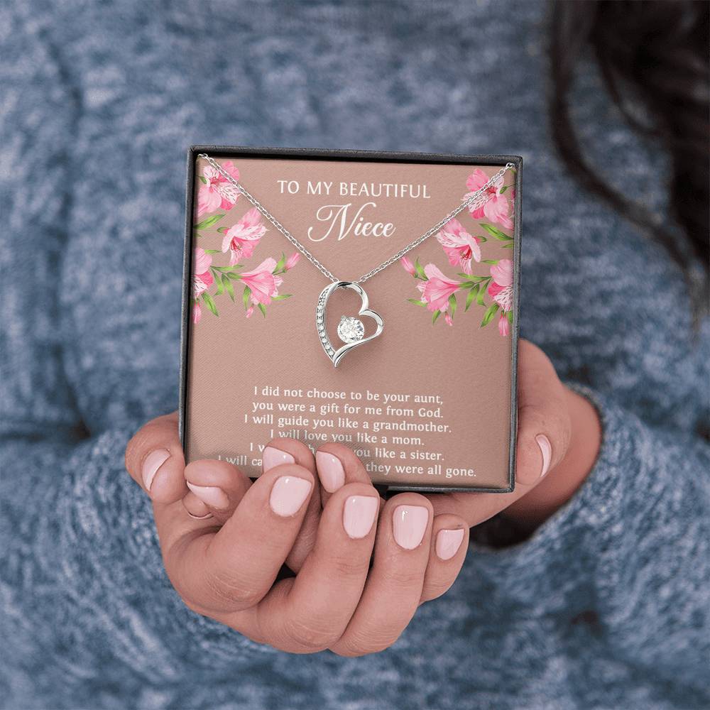 To My Niece  Gifts, You Were A Gift For Me From God, Forever Love Heart Necklace For Women, Birthday Present Idea From Aunt