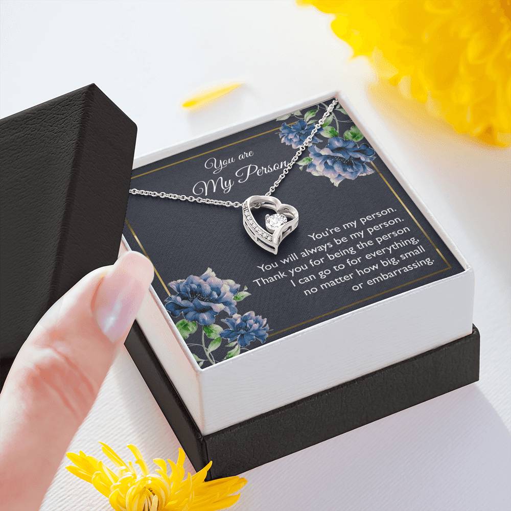 To My Girlfriend, You Are My Person, Forever Love Heart Necklace For Women, Anniversary Birthday Gifts From Boyfriend