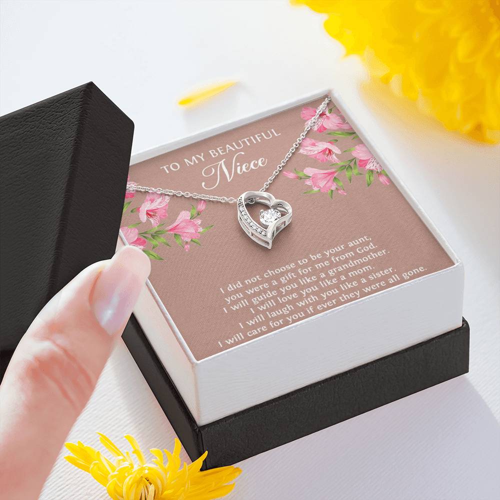 To My Niece  Gifts, You Were A Gift For Me From God, Forever Love Heart Necklace For Women, Birthday Present Idea From Aunt