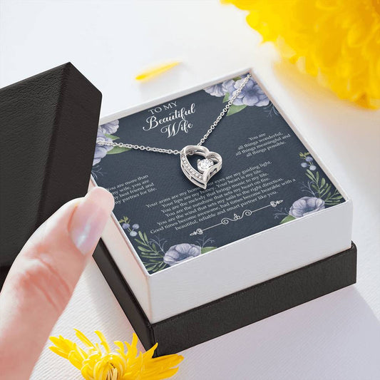 To My Wife, You Are More Than My Wife, Forever Love Heart Necklace For Women, Anniversary Birthday Gifts From Husband