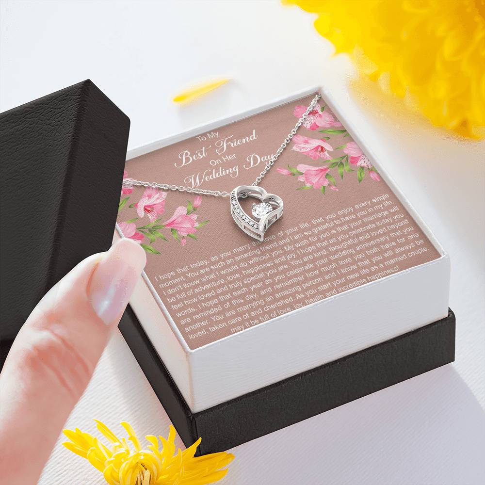 Bride Gifts, I Hope You Enjoy Every Single Moment, Forever Love Heart Necklace For Women, Wedding Day Thank You Ideas From Best Friend