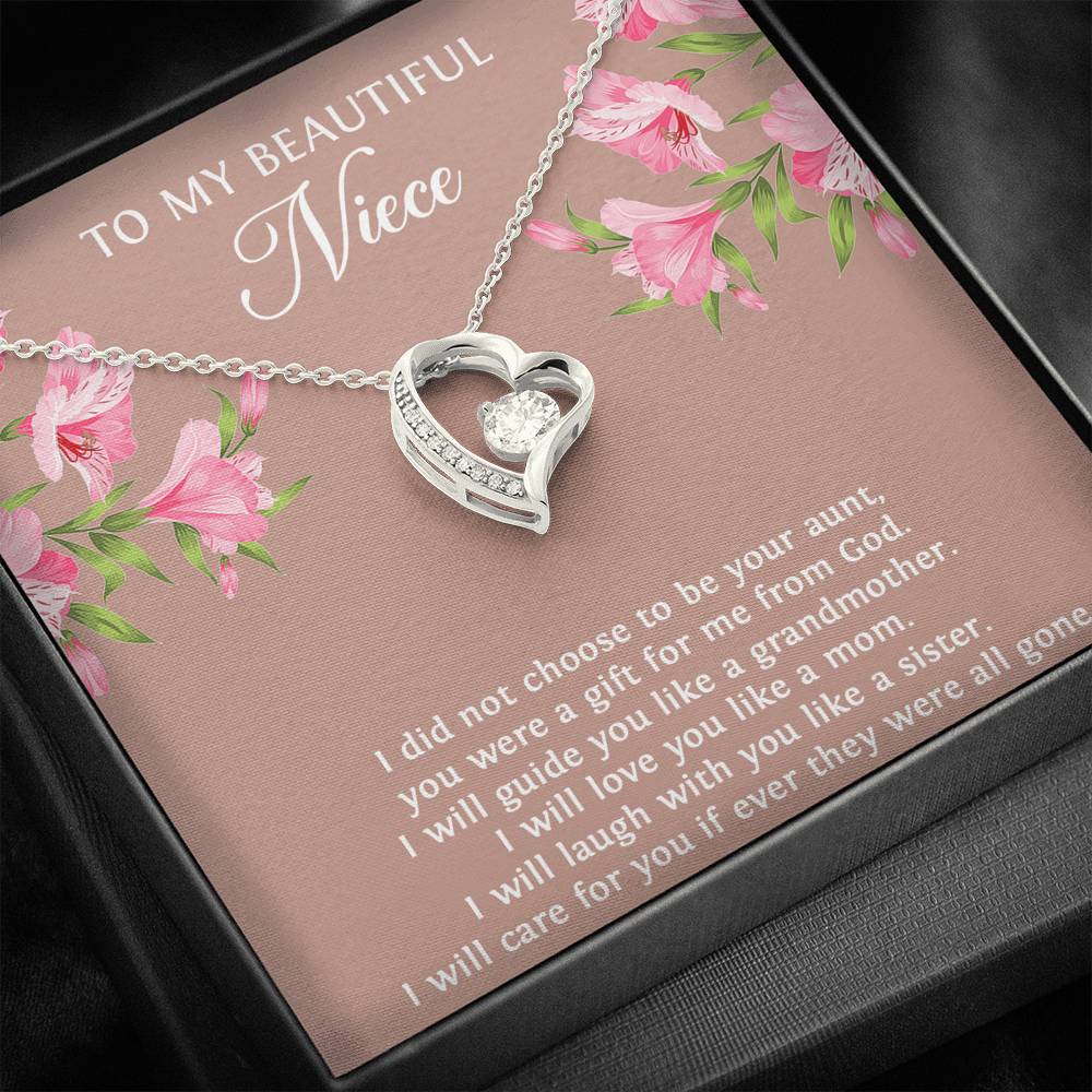 To My Niece  Gifts, You Were A Gift For Me From God, Forever Love Heart Necklace For Women, Birthday Present Idea From Aunt