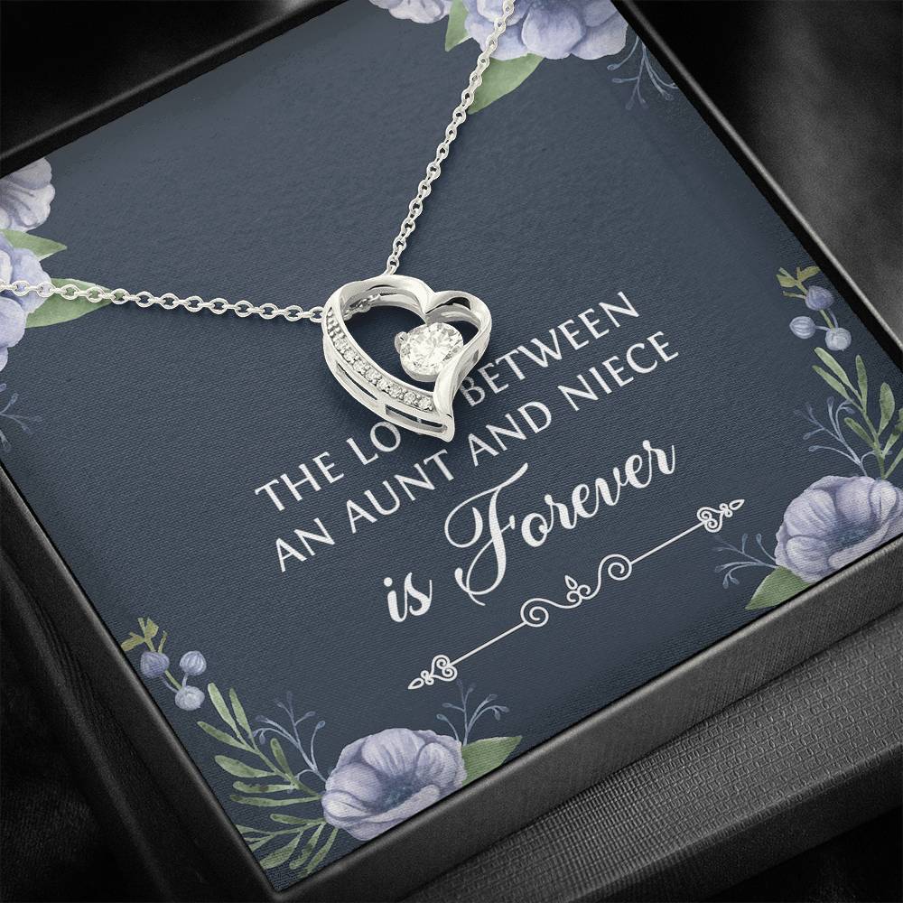 To My Niece  Gifts, The Love Between an Aunt and Niece, Forever Love Heart Necklace For Women, Birthday Present Idea From Aunt