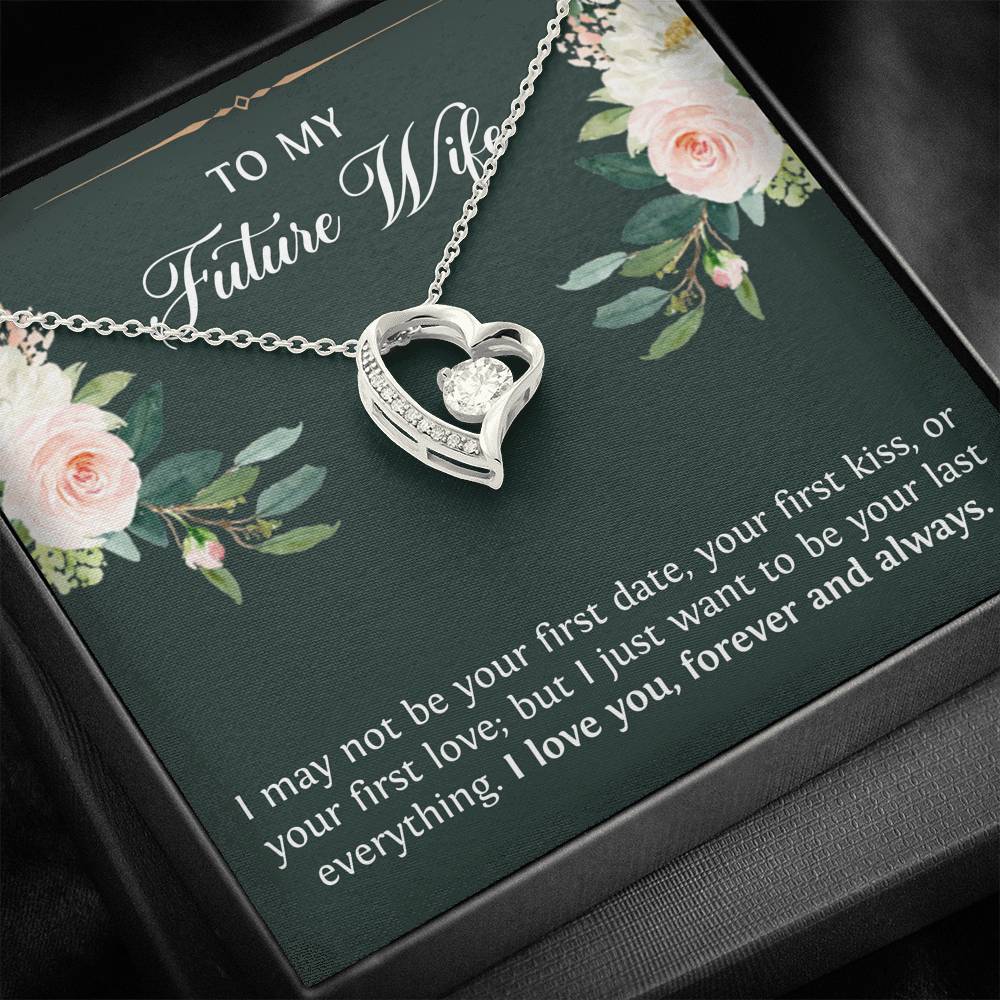 To My Bride Gifts, To My Future Wife, Forever Love Heart Necklace For Women, Wedding Day Engagement Thank You Ideas From Groom