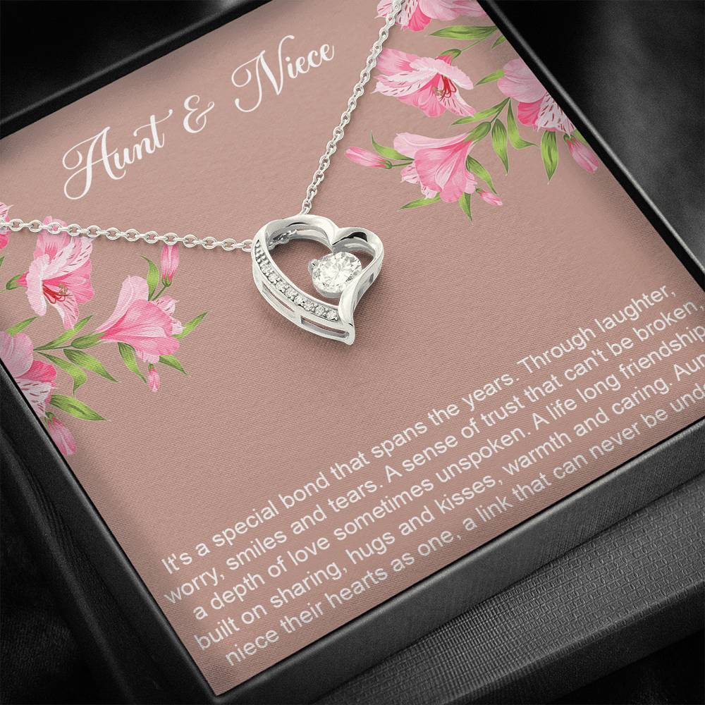 To My Aunt Gifts, Special Bond, Forever Love Heart Necklace For Women, Aunt Birthday Present From Niece