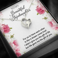 Load image into Gallery viewer, To My Stepdaughter Gifts, For Us To Have Each Other, Forever Love Heart Necklace For Women, Birthday Present Idea From Stepmom Stepdad
