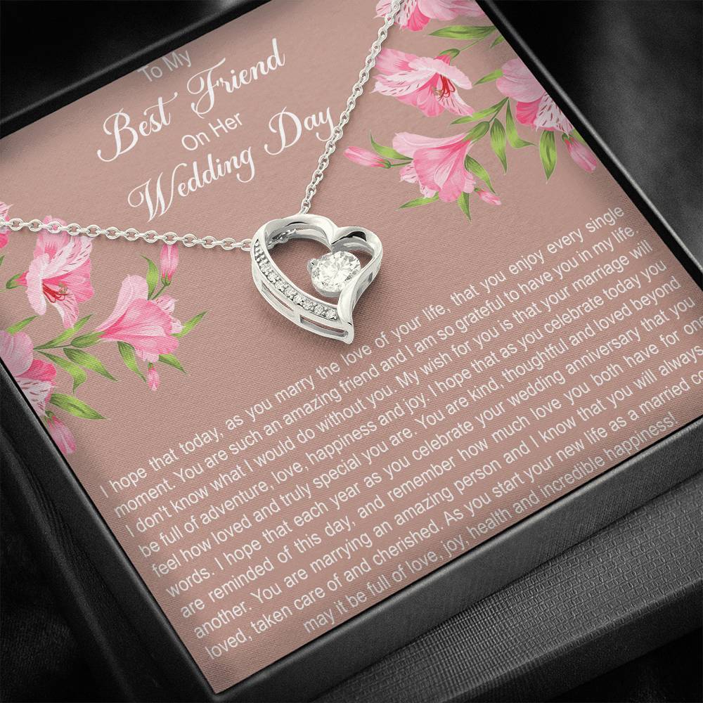 Bride Gifts, I Hope You Enjoy Every Single Moment, Forever Love Heart Necklace For Women, Wedding Day Thank You Ideas From Best Friend
