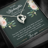 Load image into Gallery viewer, To My Stepdaughter Gifts, You May Not Be Flesh Of My Flesh, Forever Love Heart Necklace For Women, Birthday Present Idea From Stepmom Stepdad
