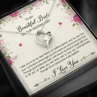 Load image into Gallery viewer, To My Bride Gifts, I Take You To Be My Best Friend , Forever Love Heart Necklace For Women, Wedding Day Thank You Ideas From Groom
