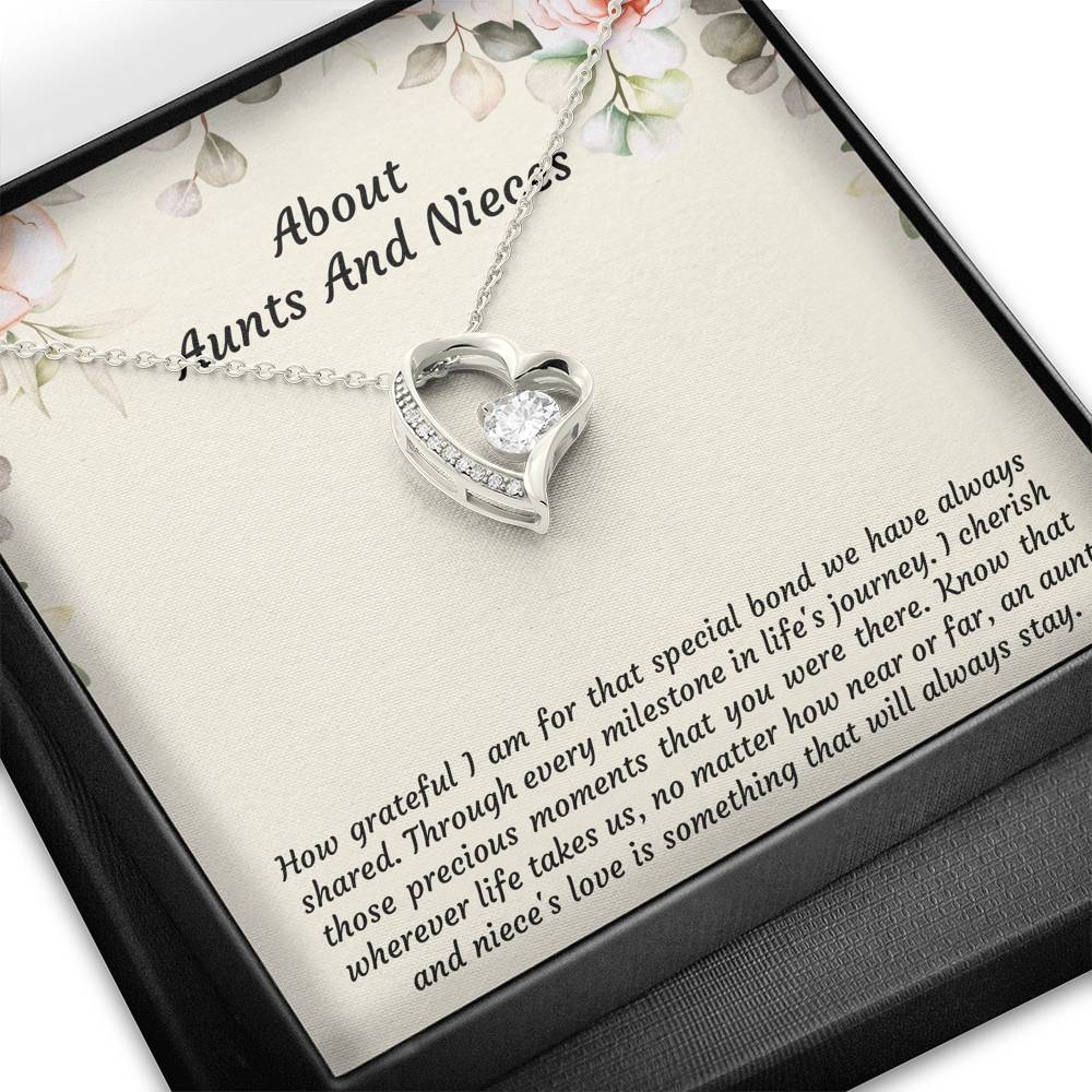 To My Niece Gifts, How Grateful I Am For That Special Bond, Forever Love Heart Necklace For Women, Niece Birthday Present From Aunt