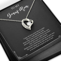 Load image into Gallery viewer, To My Bonus Mom Gifts, I May Not Have Your Eyes, Forever Love Heart Necklace For Women, Wedding Day Thank You Ideas From Bride
