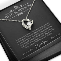 Load image into Gallery viewer, To My Bonus Mom Gifts, Thank You For Loving Me, Forever Love Heart Necklace For Women, Wedding Day Thank You Ideas From Bride
