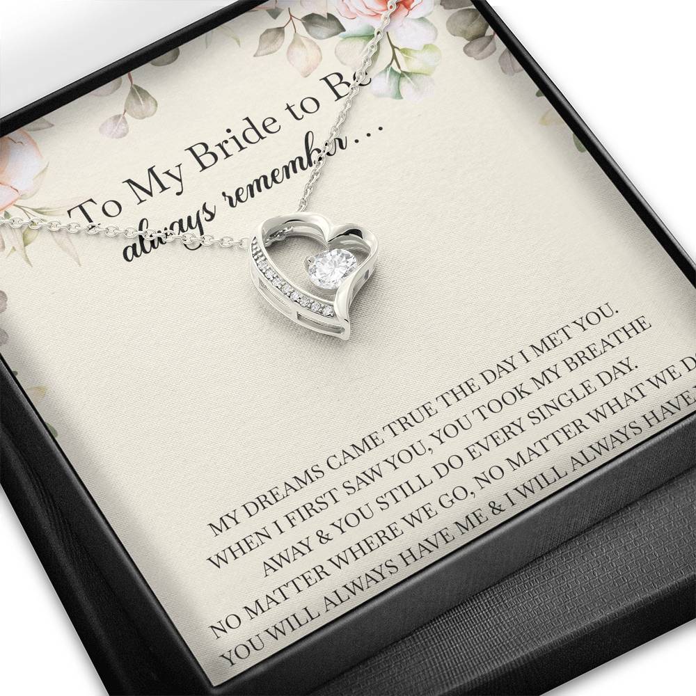 To My Bride Gifts, Always Remember, Forever Love Heart Necklace For Women, Wedding Day Thank You Ideas From Groom