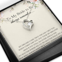 Load image into Gallery viewer, To My Bride Gifts, Always Remember, Forever Love Heart Necklace For Women, Wedding Day Thank You Ideas From Groom
