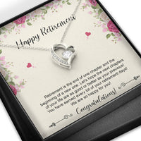 Load image into Gallery viewer, Retirement Gifts, Happy For You, Happy Retirement Forever Love Heart Necklace For Women, Retirement Party Favor From Friends Coworkers
