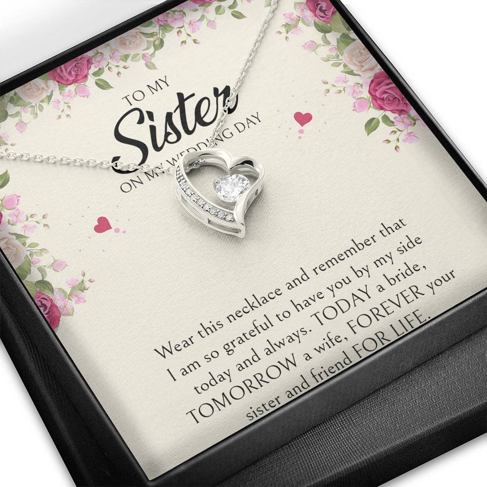 Sister of the Bride Gifts, I Am So Grateful To Have You, Forever Love Heart Necklace For Women, Wedding Day Thank You Ideas From Bride