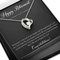 Load image into Gallery viewer, Retirement Gifts, Wishing You The Best, Happy Retirement Forever Love Heart Necklace For Women, Retirement Party Favor From Friends Coworkers
