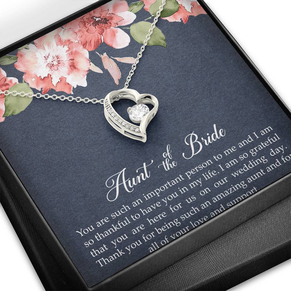 Aunt of the Bride Gifts, You Are Important To Me, Forever Love Heart Necklace For Women, Wedding Day Thank You Ideas From Bride