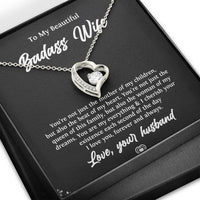 Load image into Gallery viewer, To My Badass Wife, Beat Of My Heart, Forever Love Heart Necklace For Women, Anniversary Birthday Valentines Day Gifts From Husband
