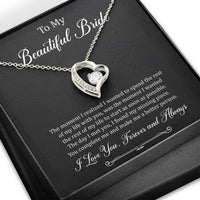 Load image into Gallery viewer, To My Bride Gifts, You Make Me A Better Person, Forever Love Heart Necklace For Women, Wedding Day Thank You Ideas From Groom
