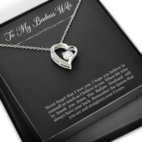 Load image into Gallery viewer, To My Badass Wife, Never Forget That I Love You, Forever Love Heart Necklace For Women, Anniversary Birthday Gifts From Husband
