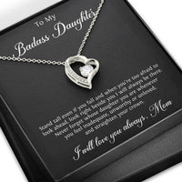 Load image into Gallery viewer, To My Badass Daughter Gifts, Stand Tall Even If You Fall, Forever Love Heart Necklace For Women, Birthday Present Idea From Mom
