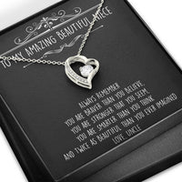 Load image into Gallery viewer, To My Niece  Gifts, Always Remember, Forever Love Heart Necklace For Women, Birthday Present Idea From Uncle
