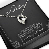 Load image into Gallery viewer, To My Badass Sister Gifts, Always Remember, Forever Love Heart Necklace For Women, Birthday Present Ideas From Sister Brother
