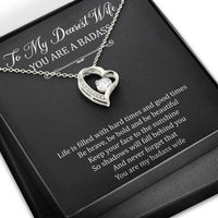 Load image into Gallery viewer, To My Badass Wife, Be Brave, Forever Love Heart Necklace For Women, Anniversary Birthday Valentines Day Gifts From Husband
