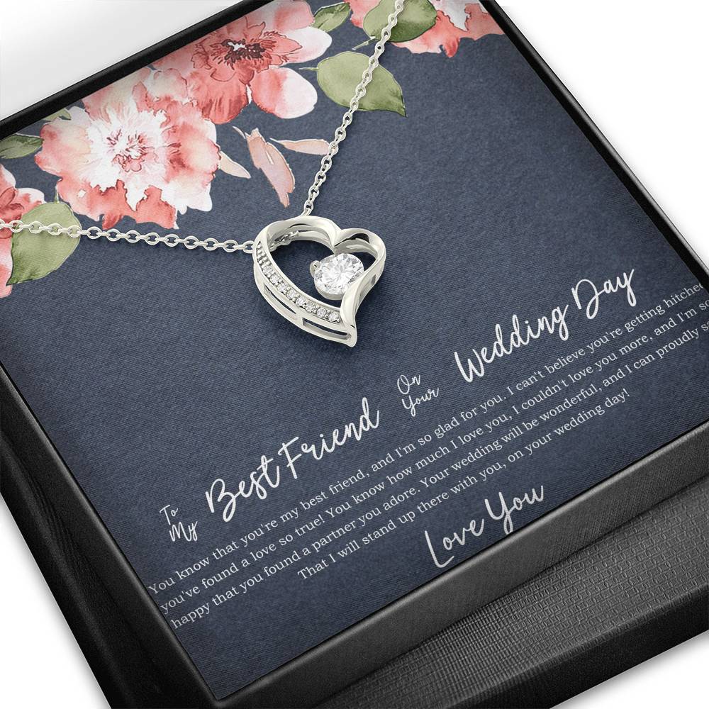 Bride Gifts, I'm So Happy You Found A Partner, Forever Love Heart Necklace For Women, Wedding Day Thank You Ideas From Best Friend