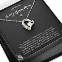 Load image into Gallery viewer, To My Bonus Mom Gifts, Thank You For Loving Me, Forever Love Heart Necklace For Women, Birthday Mothers Day Present From Bonus Daughter
