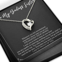 Load image into Gallery viewer, To My Badass Sister Gifts, I Am So Proud Of You, Forever Love Heart Necklace For Women, Birthday Present Idea From Sister
