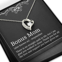 Load image into Gallery viewer, To My Bonus Mom Gifts, Thank You For All The Love, Forever Love Heart Necklace For Women, Birthday Mothers Day Present From Bonus Daughter
